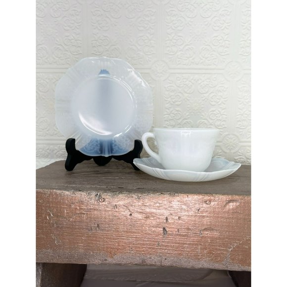 Vintage MacBeth Evans American Sweetheart Glass Monax Opalescent 4 pc Setting - Picture 11 of 15